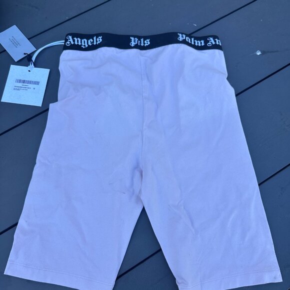NWT Palm Angels Kids Cycling Shorts Lilac Sz 12 Logo Waistband - Picture 8 of 9